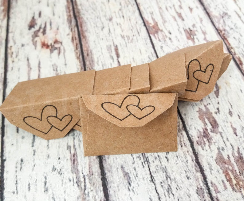 Heart Mini Envelopes 50 Pc Very Small Paper Envelopes Teeny Etsy
