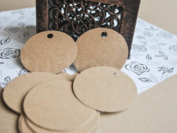 50 Blank Round Kraft Paper Tags Circle Paper Tags Brown - Etsy Australia