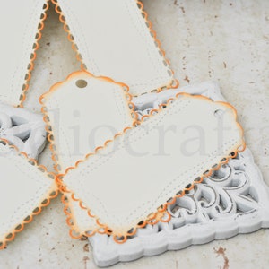 tag di carta di pizzo grandi / grandi etichette di carta di carta / etichette per confezioni regalo / etichette per bordi in difficoltà / etichette allacciate