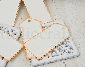 lace paper tags  large | big paper card stock tags | tags for gift wrapping | distressed edges tags | laced tags
