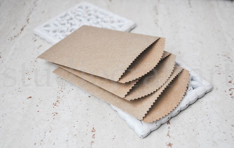 Bolsas de papel kraft pequeñas, paquetes de semillas para obsequios de boda. imagen 1
