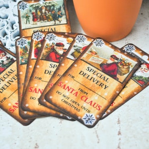 12 Christmas paper tags | rectangle paper tags | cardstock tags | simple paper tags | colored flower tags |favor gift tag