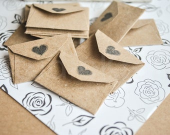 Mini envelopes 50 pc| Very small paper envelopes | Teeny tiny envelopes | Handmade paper mini envelopes | small envelopes for messages,notes