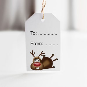 21 Weihnachtsanhänger | rechteckige Aufhängeanhänger | Rentieranhänger | einfache Papieranhänger | Leere Anhänger | Gastgeschenkanhänger
