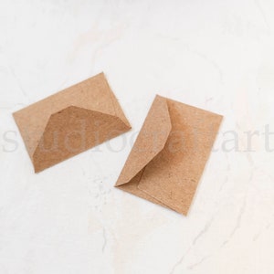 Buste di carta Kraft vuote 50 pz / Buste di carta molto piccole / Buste minuscole / piccole buste per messaggi, note