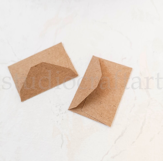Blank Mini kraft paper envelopes 50 pc| Very small paper envelopes | Teeny tiny envelopes | small envelopes for messages,notes