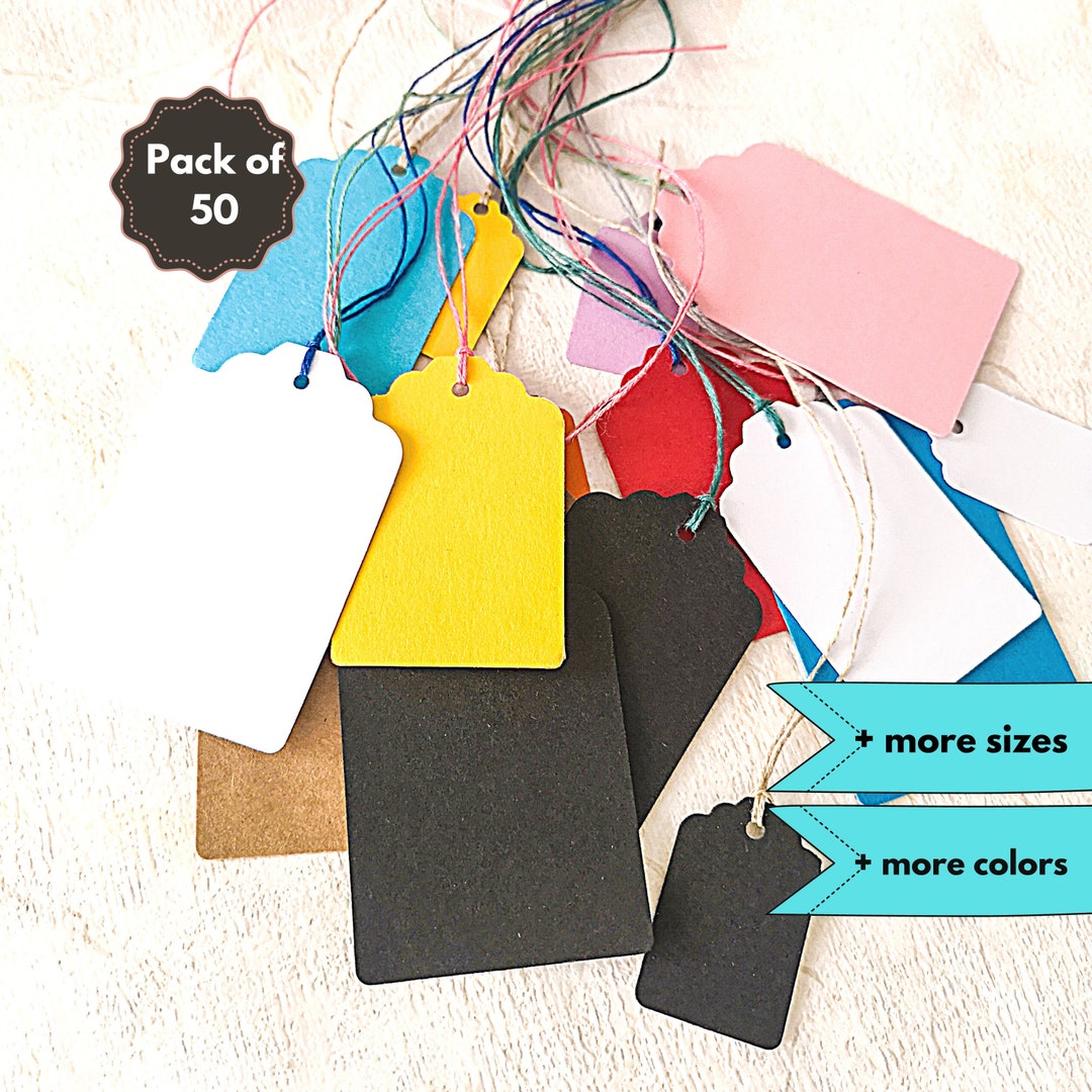 Kraft Tags Blank, Price Tags With String Pack of 50 Etsy