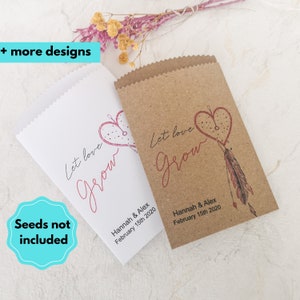 Pacchetti di semi personalizzati per bomboniere, bomboniere boho per gli ospiti, confezione da 20