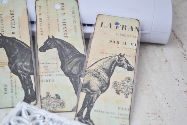 4 horses bookmarks horse paper bookmarks shabby bookmarks