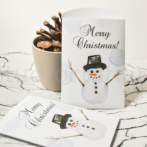 20 petits sacs en papier blanc de Noël | sacs de cartes-cadeaux | sacs de bonbons | sacs en papier licorne | mini sacs | paquets papier