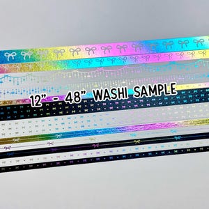 12&quot; - 48&quot; Sample/Set Simply Gilded Pastel Rainbow Washi | Pastel Rainbow Twinkle Garland |  Heart & Bow  |  Washi Sample