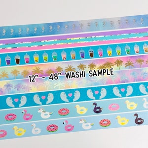 12&quot; - 48&quot; Sample Simply Gilded Seahorse Dreams Washi  |  Boba  Palms  Manatee  Pool Floats  |  Summer Washi  |  Washi Sample 622