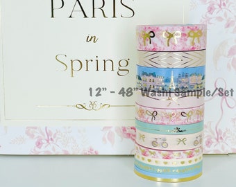12" - 48" Sample/Set Simply Gilded February Sub Box  Washi  |  Paris in Spring Washi  |  Washi Sample 221