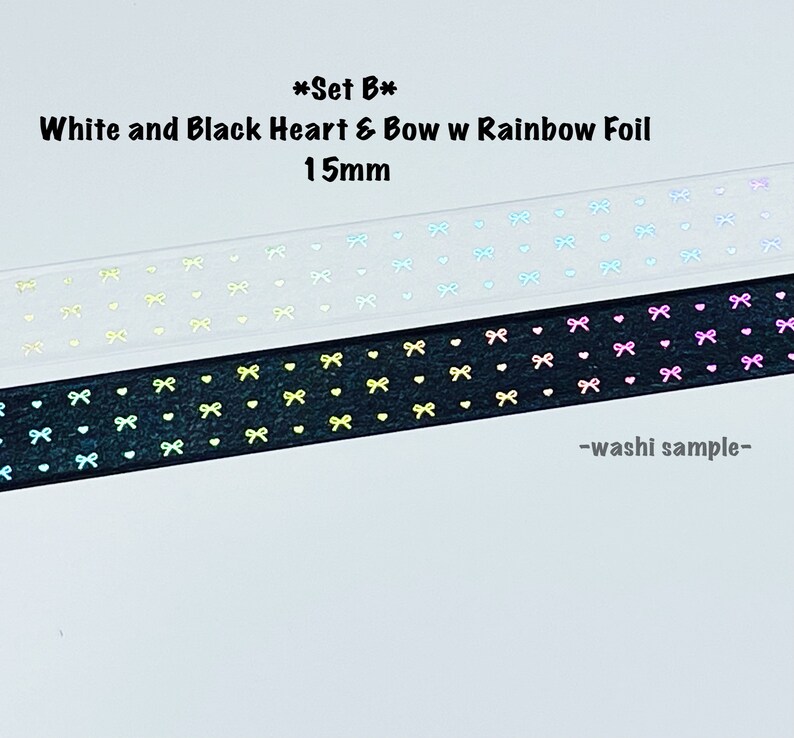 Simply Gilded Rainbow Foil Heart /& Bow Simple Bow Line 12-48 SampleSet Washi Sample 221