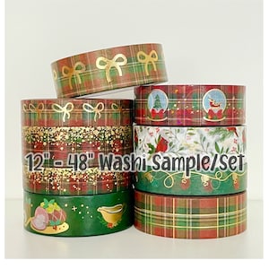 12&quot; - 48&quot; Sample/Set Simply Gilded Vintage Christmas Bows  |  Stardust  Plaid  Snow Globe  Christmas Dinner  Cardinals  |  Washi Sample 1022