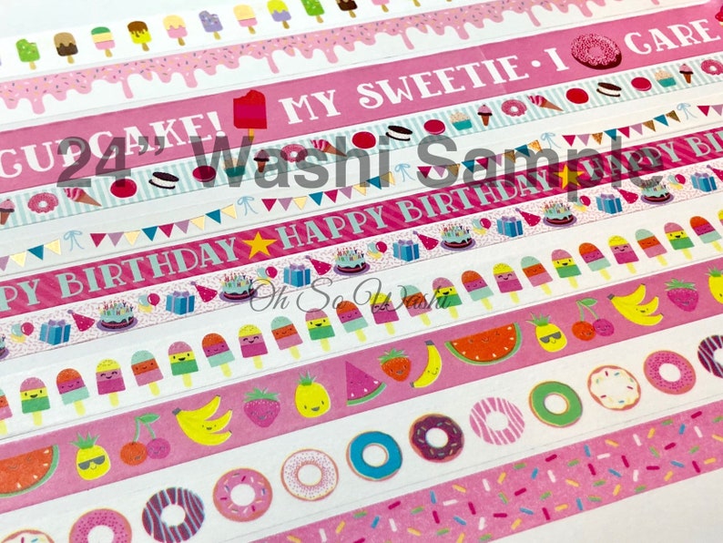 48 Sample *CLEARANCE* Sweets and Birthday Washi 24\u201d OSW202