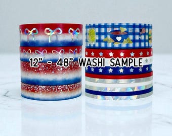 12" - 48" Sample/Set Simply Gilded Patriotic Stars Washi  |   Patriotic Stardust Washi  |  American Picnic Washi  |  Washi Sample 622