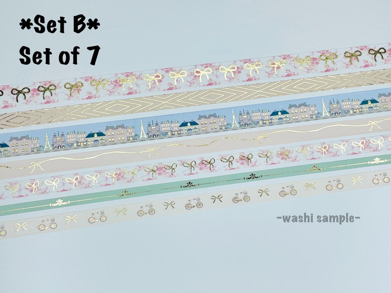 12" - 48" Sample/Set Simply Gilded February Sub Box Washi | Paris in Spring Washi | Washi Sample 221 image 4