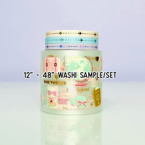12&quot; - 48&quot; Sample/Set Simply Gilded Pastel Airplane Washi  |  Wanderlust PET Tape  |  Washi Sample 1224