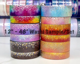 12" - 48" Sample/Set Simply Gilded Stardust Washi  |  Autumn - Peach Tree - Trick - Treat - Hawaiian - Rainbow Stardust  |  Washi Sample 719
