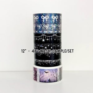 12&quot; - 48&quot; Sample/Set Simply Gilded Halloween Washi  |  Twinkle Garland  Stardust  Black Bubble Bows  Stamps  |  Washi Sample 923