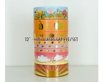 12" - 48" Sample/Set Simply Gilded Fall Market Passport  |  Here Comes the Sun  |  Fall Sunset Clouds  |  Sweet Leaf  |  Washi Sample 922