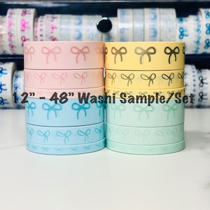 12&quot; - 48&quot; Sample/Set Simply Gilded Tone on Tone Washi  |  Chic Pink  Chic Blue  Chic Yellow   Chic Green  | Washi Sample 520