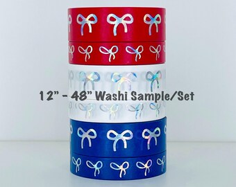 12” - 48" Sample Simply Gilded Patriotic Sparkler Bow Washi  |   4th of July Washi  |  Patriotic Washi  |  Washi Sample 521