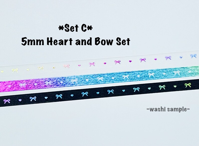 Simply Gilded Rainbow Foil Heart /& Bow Simple Bow Line 12-48 SampleSet Washi Sample 221