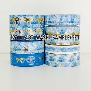 12&quot; - 48&quot; Sample/Set Simply Gilded Blue Chinoiseire Washi  |  Scallop Washi  |  Spring Washi   |  Washi Sample 224