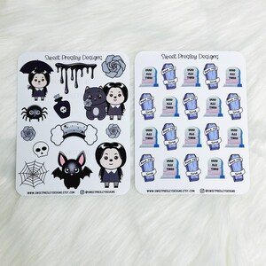 Spooky Halloween Deco Stickers   |  Bujo Stickers  |  Planner Stickers  |  Goth Deco Stickers  |  Sweet Presley Designs