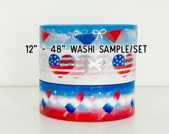 12" - 48" Sample/Set Simply Gilded Star Spangled Summer Washi | 4th of July Washi | Red White Blue Washi  | Ice Pop Washi | Washi Sample 524
