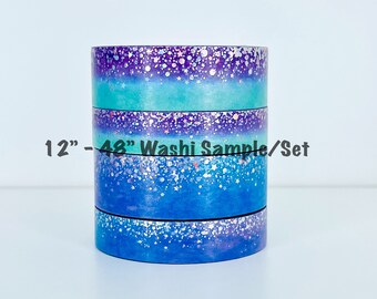 12" - 48" Sample/Set Simply Gilded MerMay Stardust Washi  |  Ocean Queen Ombré Stardust  |  Mermaid Ink Stardust  |  Washi Sample 521
