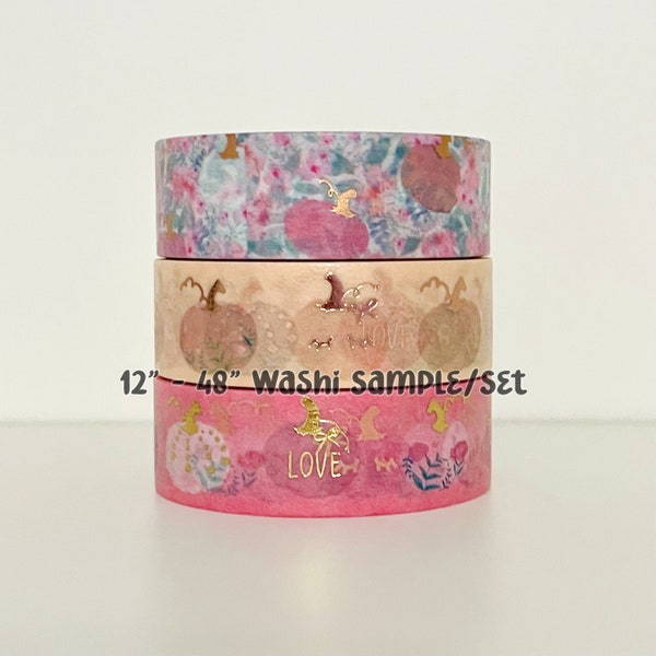 12" - 48" Sample/Set Simply Gilded Painted Pumpkins Washi  |   Floral Pumpkins Washi  |  Washi Sample 822