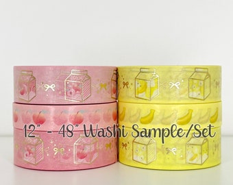 12" - 48" Sample/Set Simply Gilded Peach Milk Washi  |  Banana Milk Washi  |  Washi Sample 722