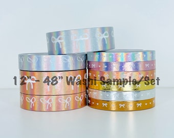 12" - 48" Sample/Set Simply Gilded Matte Holographic Washi  |  Perforated Metallic Washi  |  Washi Sample 521