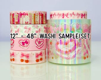 12" - 48" Sample/Set Simply Gilded Coquette Birthday Washi  | Bookshelf Washi  | Birthday Washi  |  PET Tape | Washi Sample 126