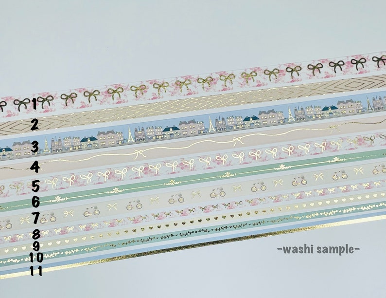 12" - 48" Sample/Set Simply Gilded February Sub Box Washi | Paris in Spring Washi | Washi Sample 221 image 2