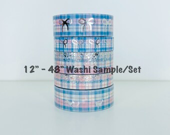 12” - 48" Sample Simply Gilded Winter Cabin Plaid Washi  |  Bows  Stardust  Deers  |  Holiday Washi  |  Washi Sample 1121