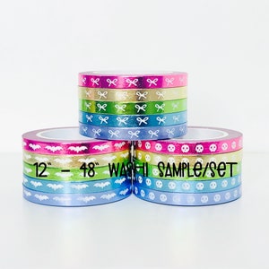 12&quot; - 48&quot; Sample/Set Simply Gilded Candy Coated Bat Washi  | Skull Washi  |  Bow Washi  |  Halloween Washi |  Washi Sample 820