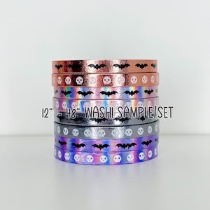 12&quot; - 48&quot; Sample/Set Simply Gilded Bat Washi  |  Skull Washi  |  Halloween Washi  |  Washi Sample 922