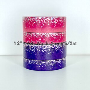 12&quot; - 48&quot; Sample/Set Simply Gilded Juicy Pink Hearts Stardust  |   Juicy Purple Hearts Stardust  |  Washi Sample 222