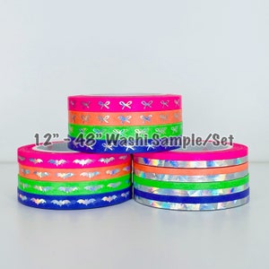 12&quot; - 48&quot; Sample/Set Simply Gilded Neon Candy 5mm Bow Washi  |   5mm Bat Washi  |  Color Block Washi  | Halloween Washi  |  Washi Sample 921