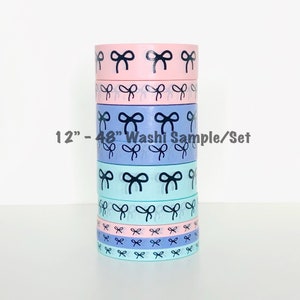 12&quot; - 48&quot; Sample/Set Simply Gilded Pastel Goth Washi  |  Lollipop Pink - Princess Purple - Marshmallow Mint  |   Washi Sample 820