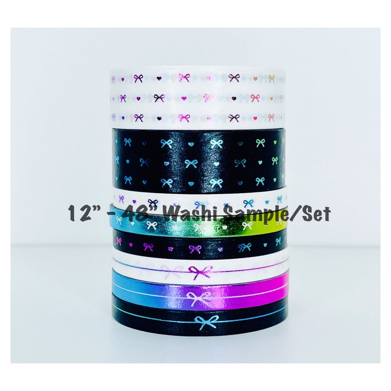 Simply Gilded Rainbow Foil Heart /& Bow Simple Bow Line 12-48 SampleSet Washi Sample 221