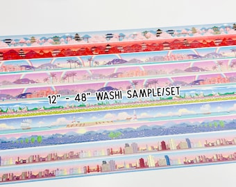12" - 48" Sample Simply Gilded Passport Washi  | Japan  Hawaii  Holland  Maine  France  San Francisco  |  Washi Sample 1021
