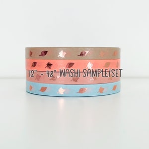 12&quot; - 48&quot; Sample/Set Simply Gilded Sugar Maple Leaves  |  Fall Washi  |  Washi Sample 922