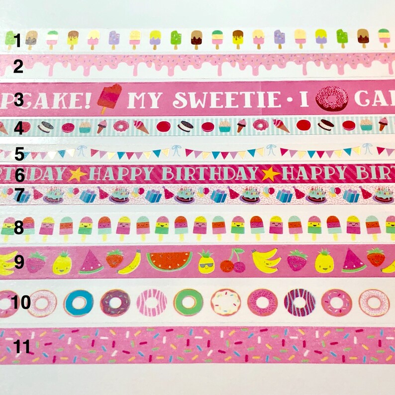 48 Sample *CLEARANCE* Sweets and Birthday Washi 24\u201d OSW202