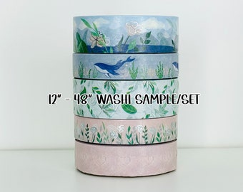 12" - 48" Sample/Set Simply Gilded Mother Earth Washi  |  Landscape  Flowers  Plants  Whales  |  Washi Sample 423