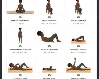 Kegel Exercises for Women PDF | Pelvic Floor Workout Chart | Bladder Control & Postpartum Recovery | Printable 30 Day Plan